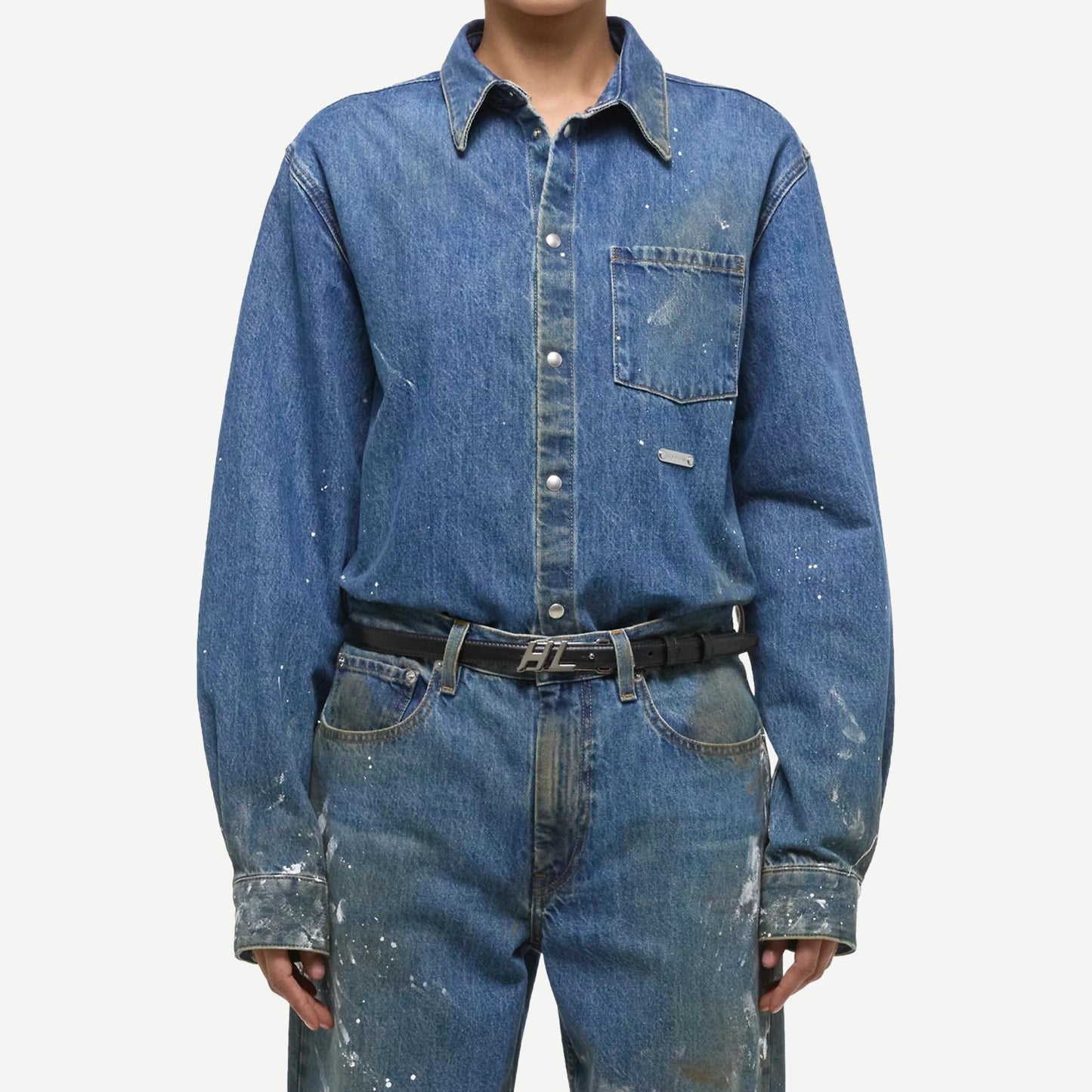 LS Shirt Jacket - Mid Indigo Painter - Galvanic.co