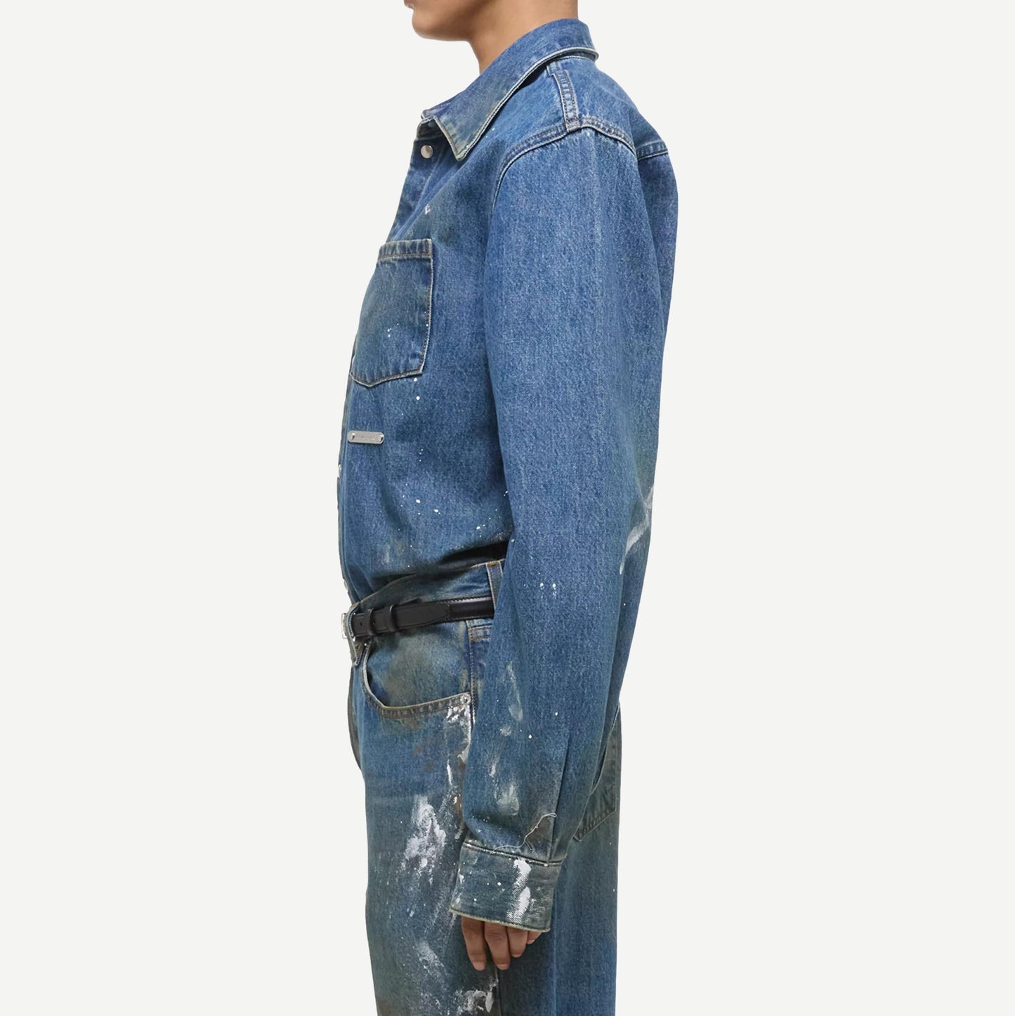 LS Shirt Jacket - Mid Indigo Painter - Galvanic.co