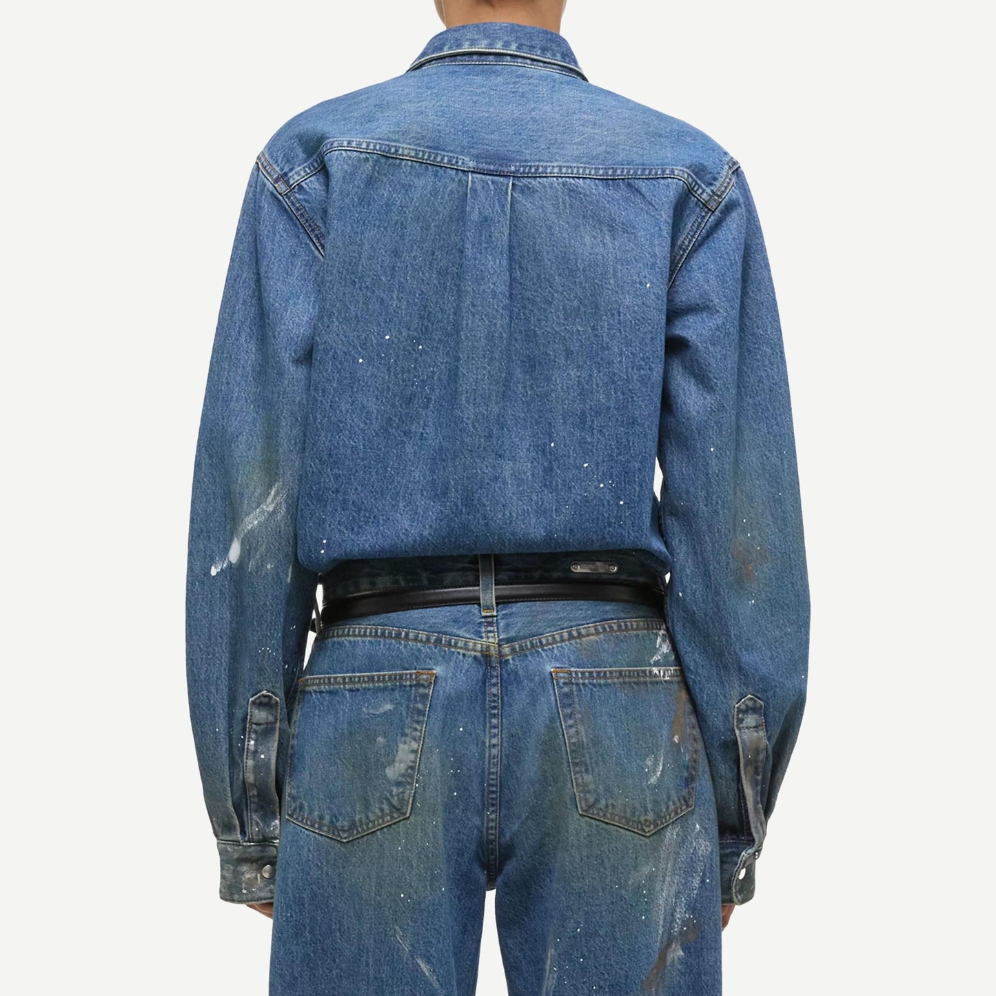 LS Shirt Jacket - Mid Indigo Painter - Galvanic.co