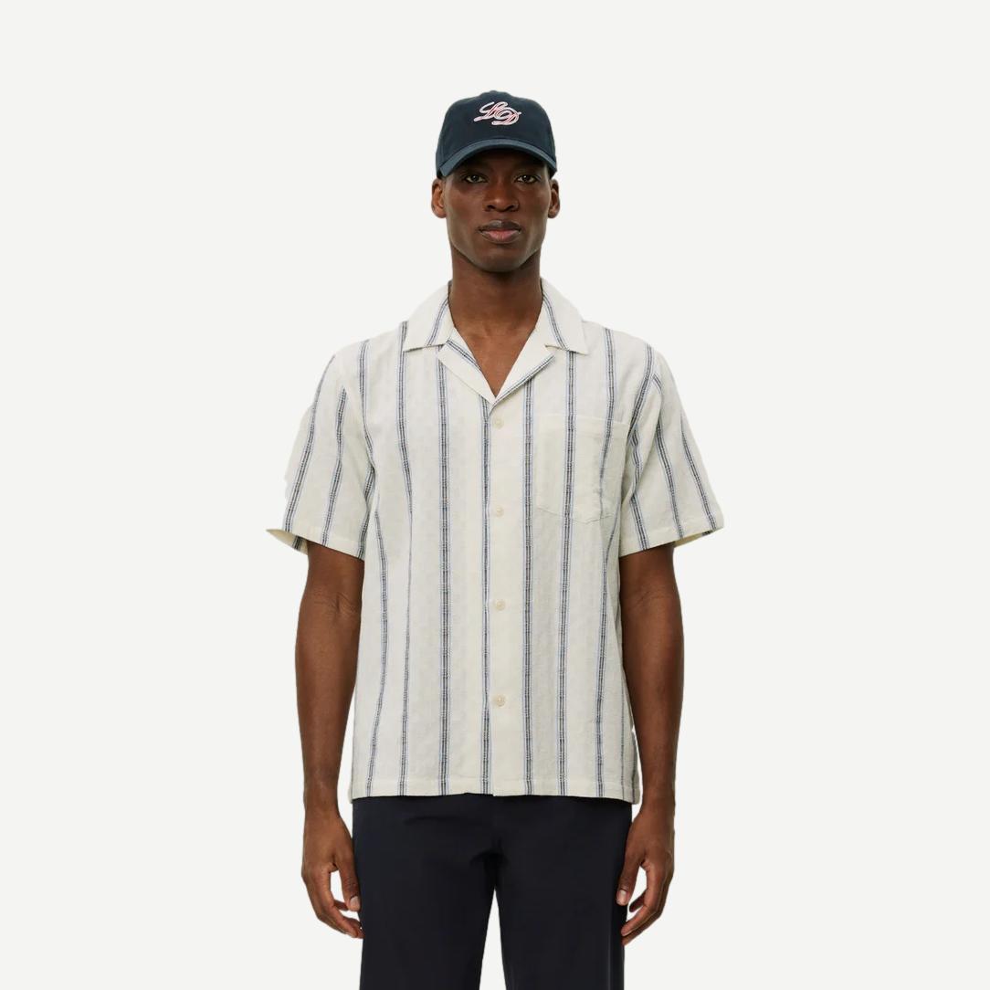 Lukas Check Dobby SS Shirt - Light Ivory - Galvanic.co