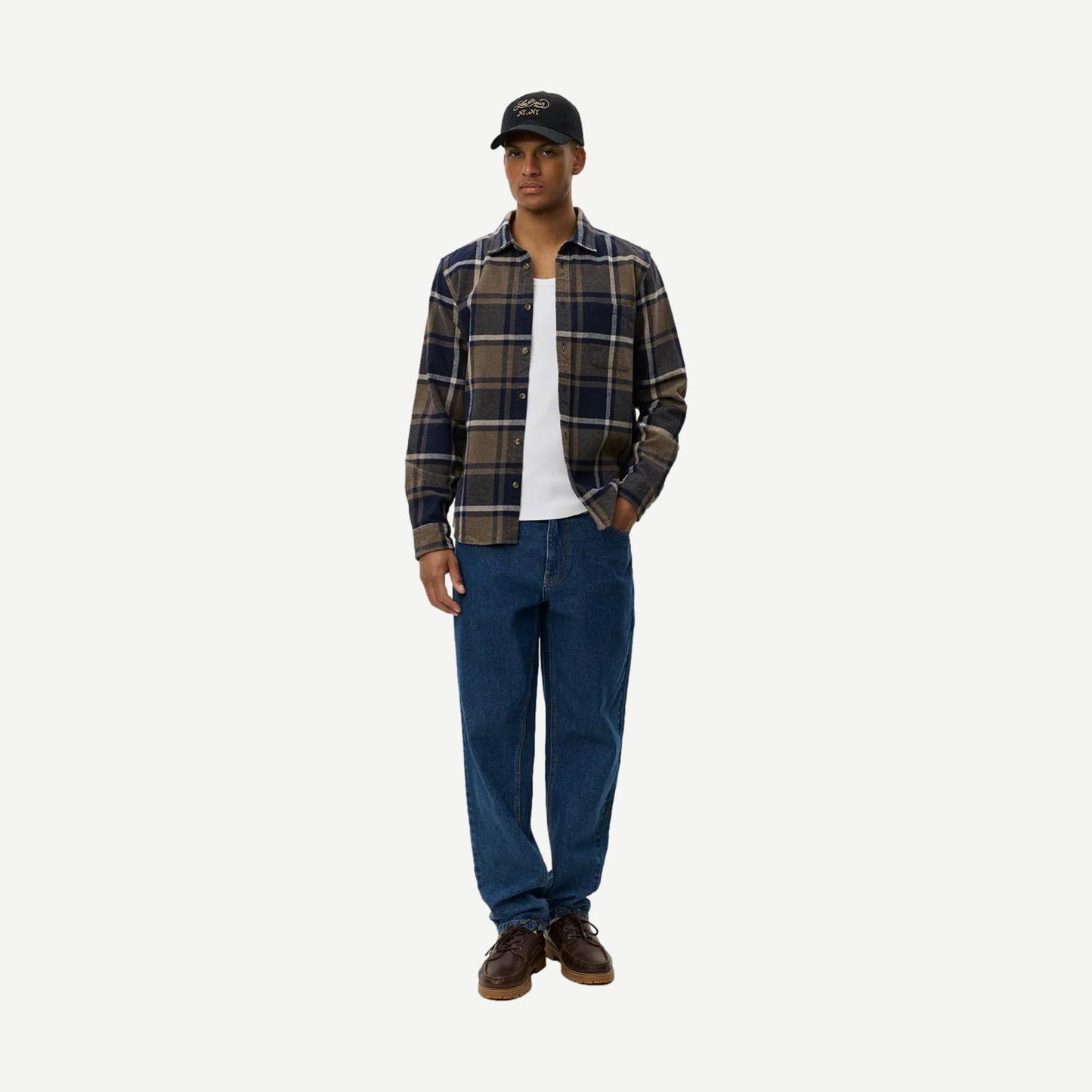 Jeremy Check Flannel Shirt - Dark Navy - Galvanic.co