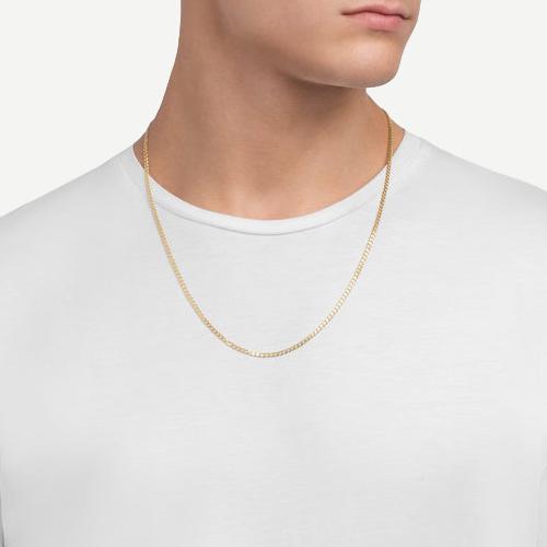 3mm Cuban Chain Necklace w/Extension, Gold Vermeil, Polished, 20-22in.