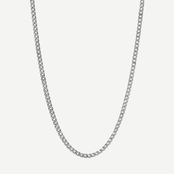 4mm Sterling Silver Cuban Chain Necklace - 22in - Galvanic.co