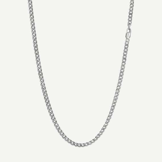 4mm Sterling Silver Cuban Chain Necklace - 22in - Galvanic.co
