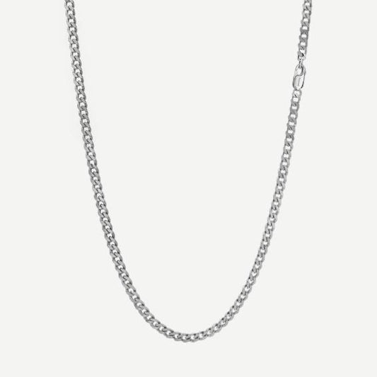 4mm Sterling Silver Cuban Chain Necklace, Polished, 22in. - Galvanic.co