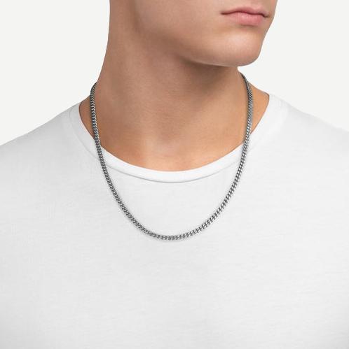 4mm Sterling Silver Cuban Chain Necklace - 22in - Galvanic.co