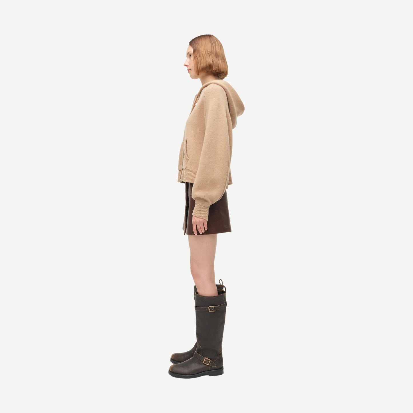 Dakota Cropped Hoodie - Camel
