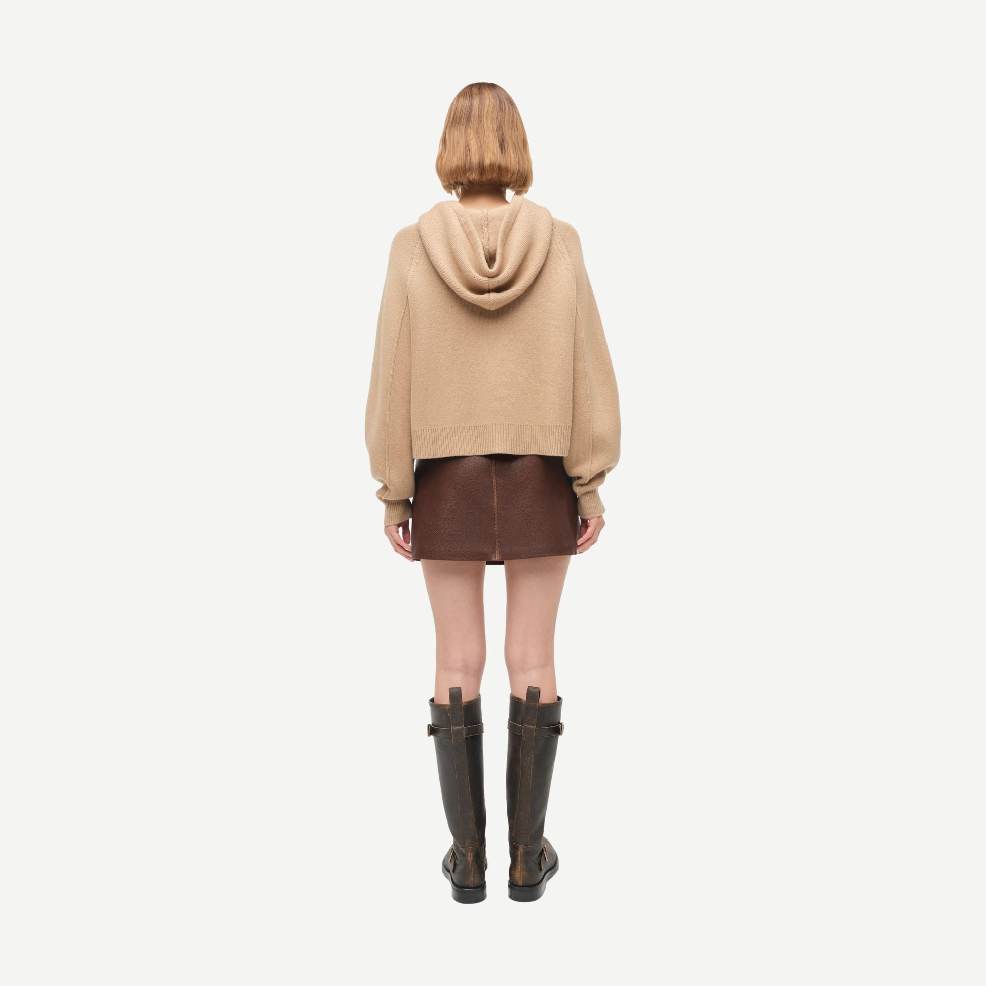 Dakota Cropped Hoodie - Camel - Galvanic.co