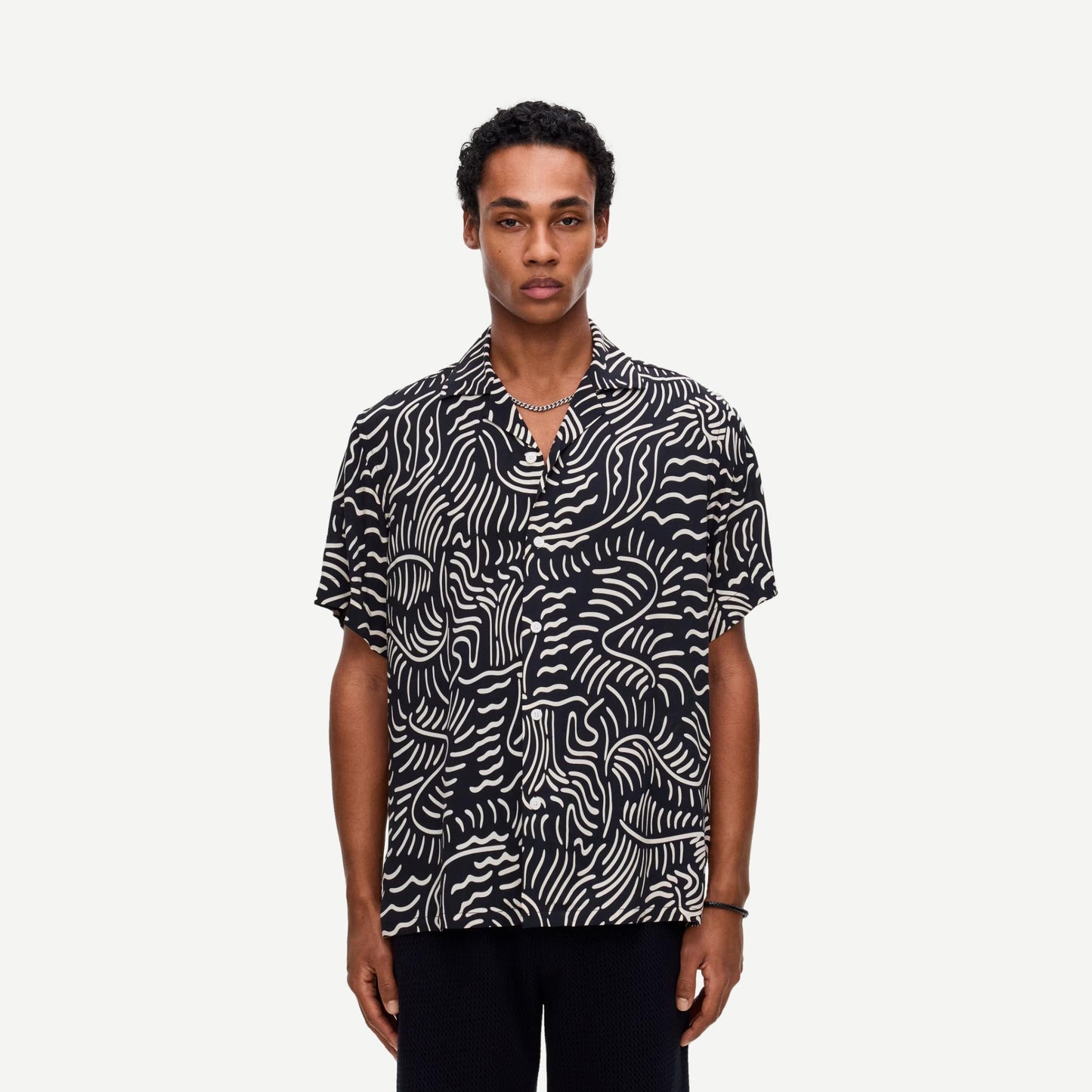 Tar Lorenzo SS Button Up Shirt - Black/White - Galvanic.co