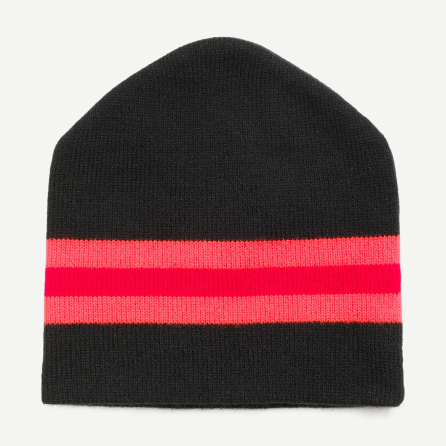 Stripe Ski Beanie - Black