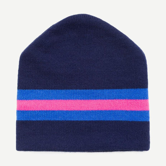 Stripe Ski Beanie - Navy