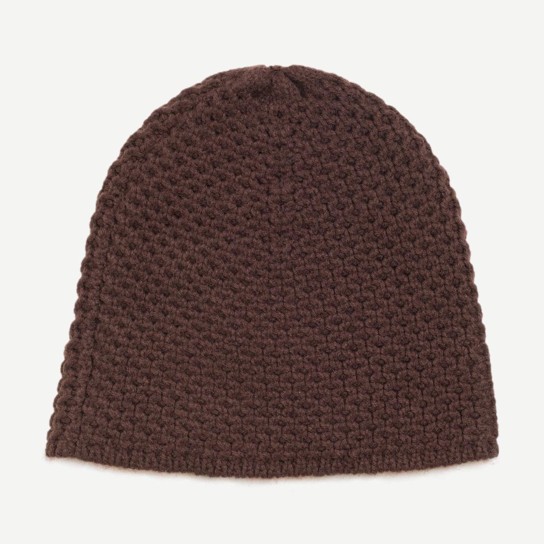 Textured Knit Skullcap - Brown