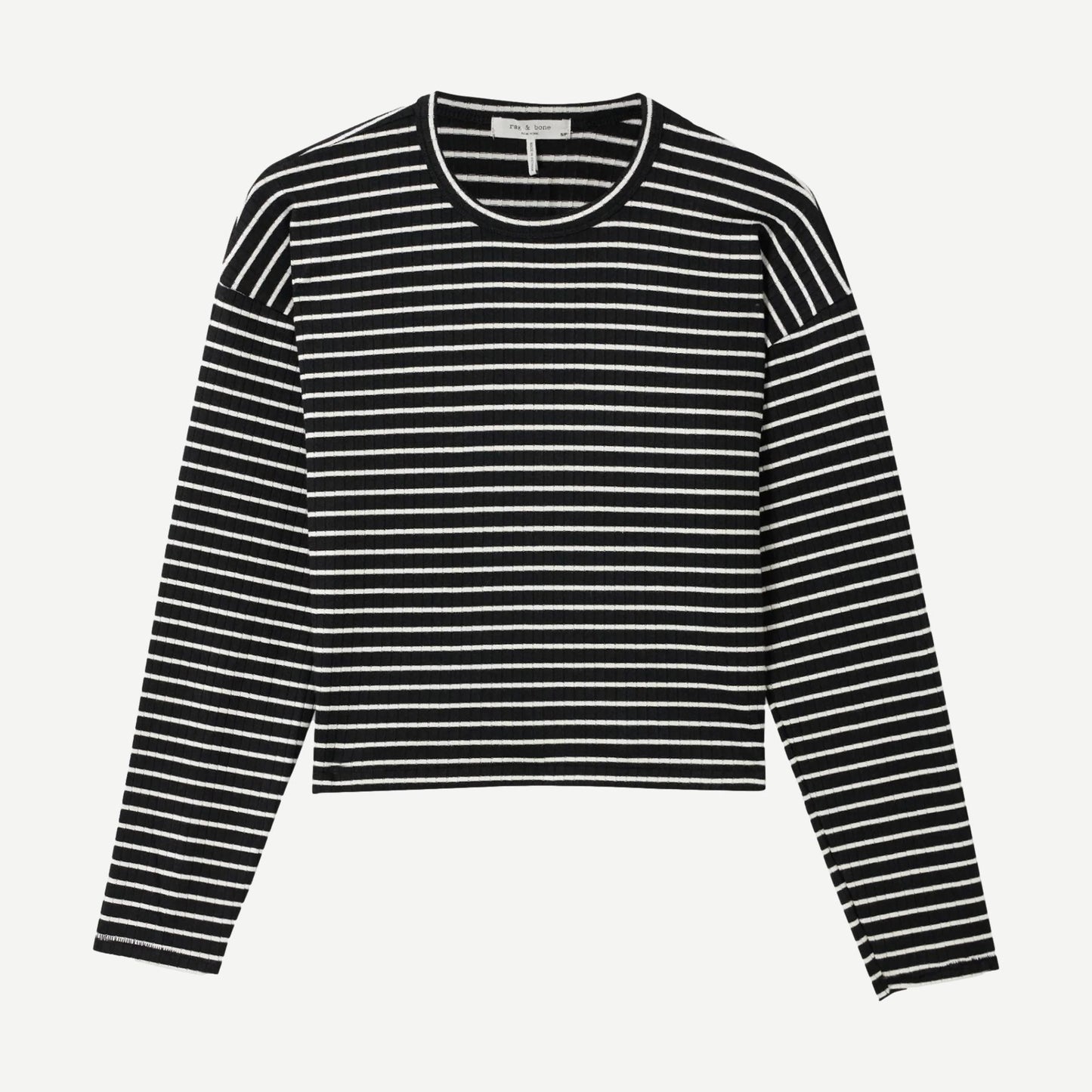 The Knit Stripe Crewneck Pullover - Black MT