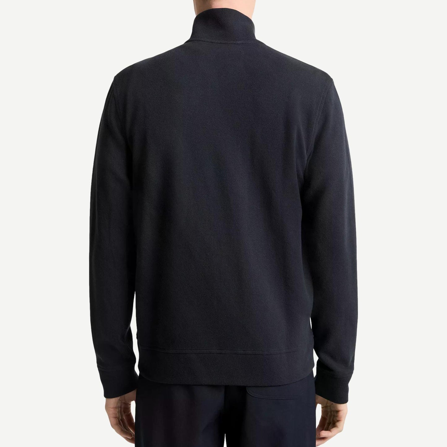 Flat Back Pique Full Zip - Coastal Blue Med Heather Grey - Galvanic.co
