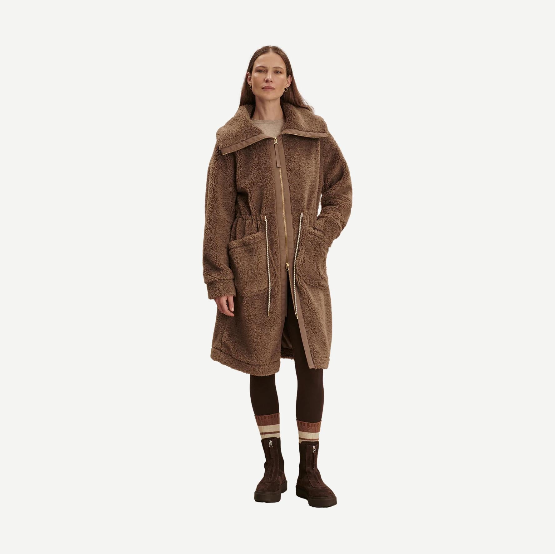 Logan Sherpa Coat - Ash Taupe - Galvanic.co