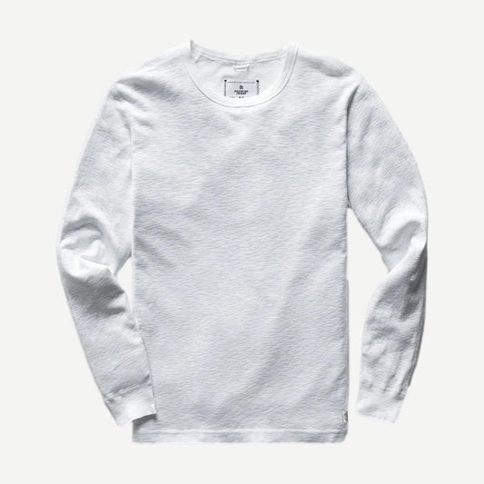Knit 1x1 Slub Long Sleeve - White - Galvanic.co