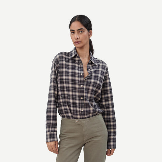 Noon Shirt - Navy Plaid - Galvanic.co