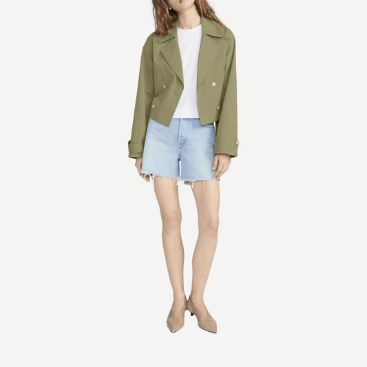 Light green Frame Denim The Everyday Short by Swindle, casual denim shorts with a relaxed fit and classic five-pocket design.