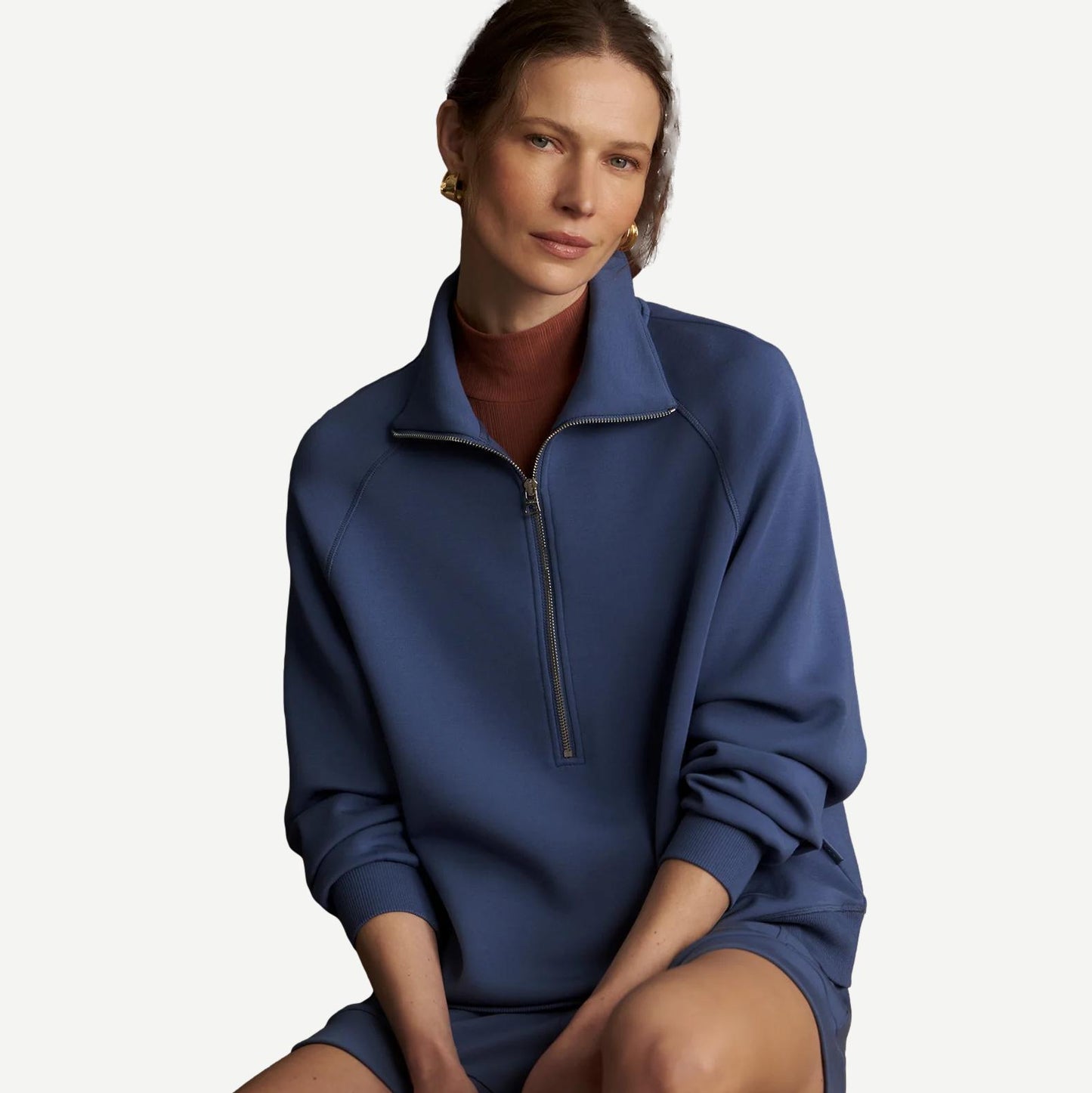Selene Half Zip Sweat - Bijou Blue - Galvanic.co