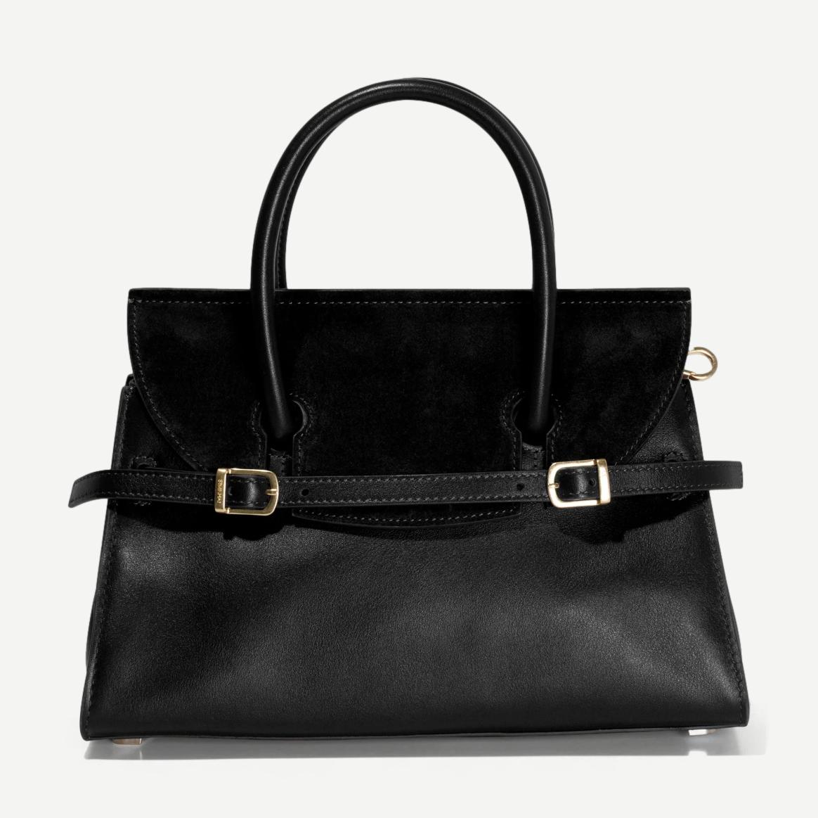 River Small Suede Top Handle Bag