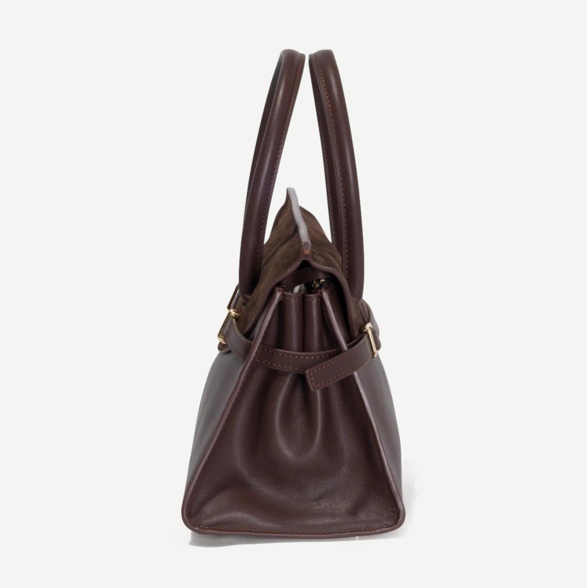 River Small Suede Top Handle Bag