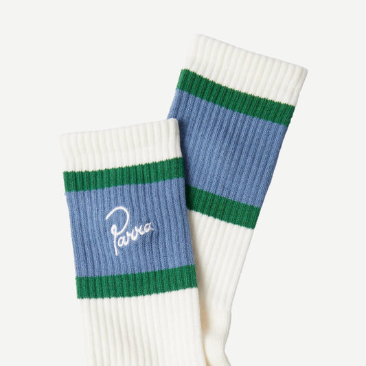 Signature Striped Crew Socks - White O/S - Galvanic.co