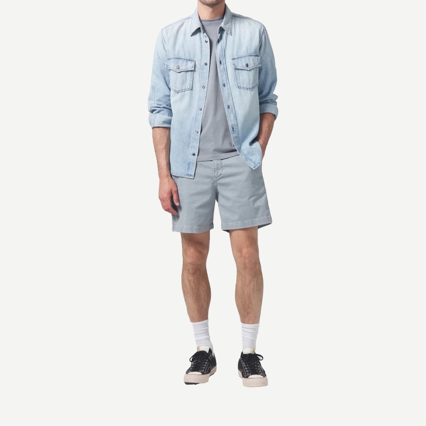 Finn Twill Chino Short - Stone Age - Galvanic.co