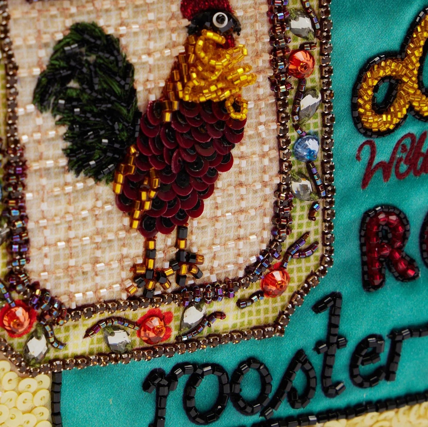 Ace Rooster Embellished Clutch - Multi
