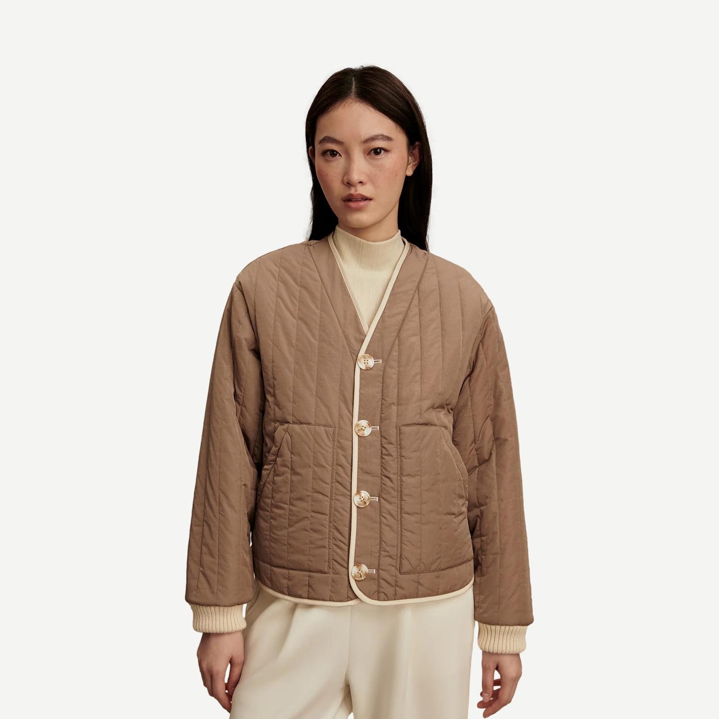 Drew Reversible Jacket - Sandshell / Ash Taupe
