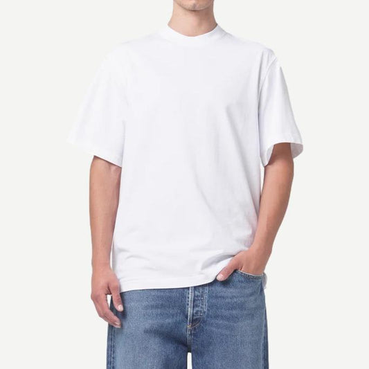 Asha Mock Neck Tee - White - Galvanic.co