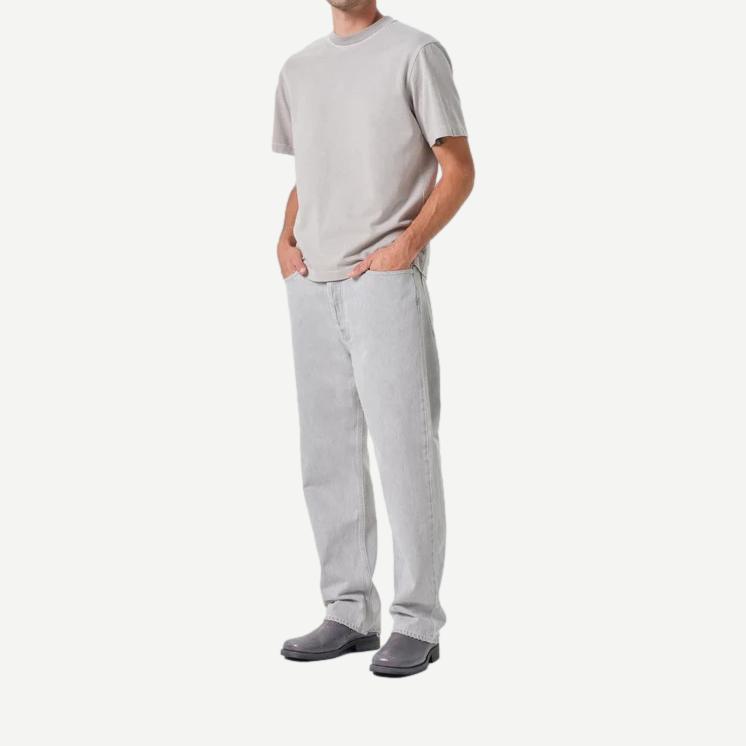 Agolde Asha Mock Neck Tee in Reflect color, casual short-sleeve T-shirt with a fitted mock neck design, displayed on a neutral background.