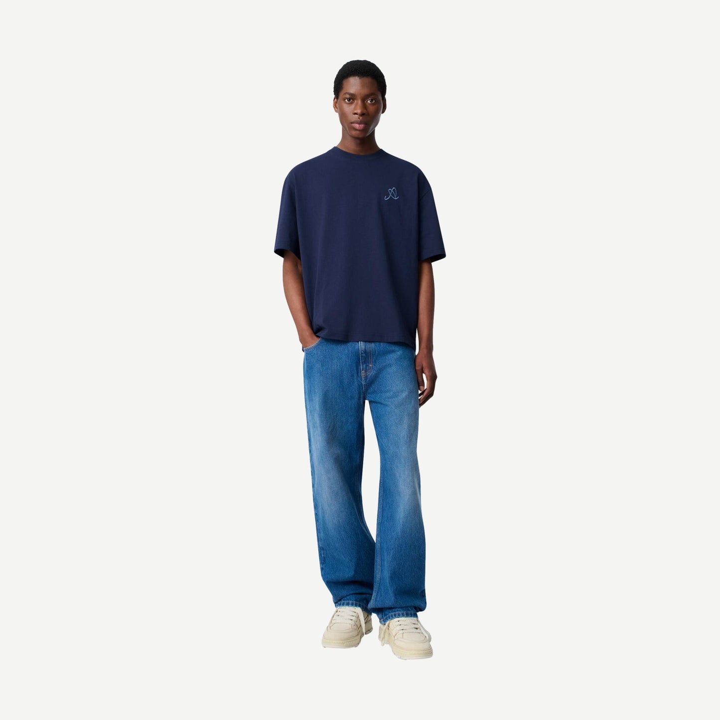Stitch A T-Shirt - Navy - Galvanic.co