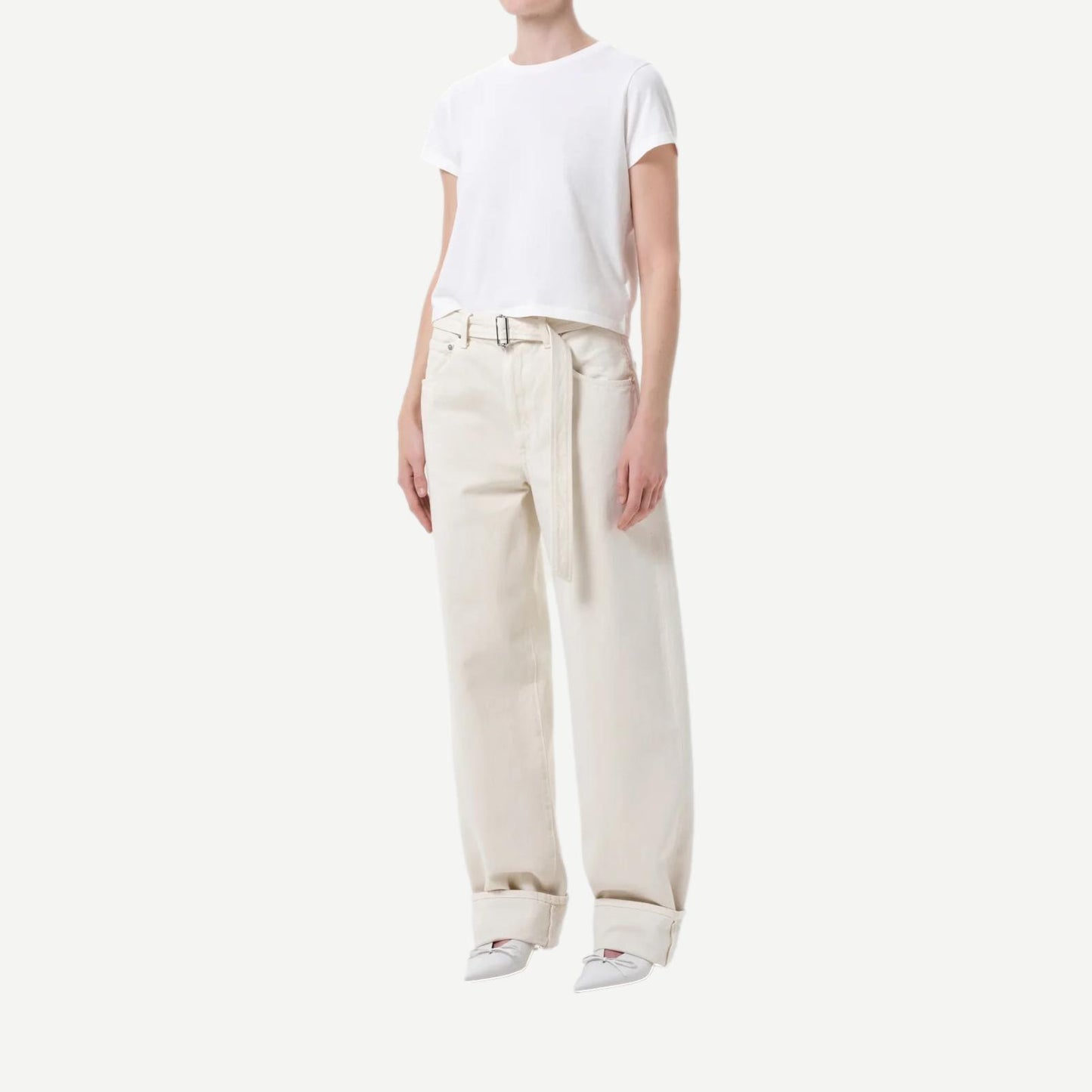 Adine Shrunken Tee - White Ash
