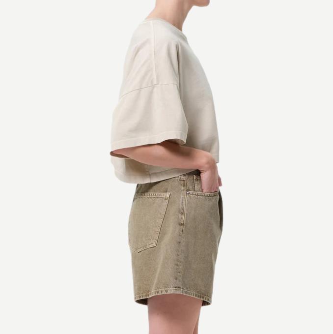 Arli Oversized Cropped Tee - Brown Rice - Galvanic.co