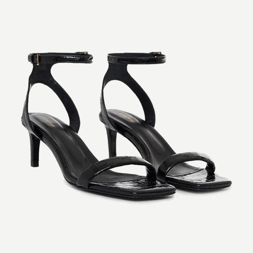 Cora Sandals - Black Embossed - Galvanic.co