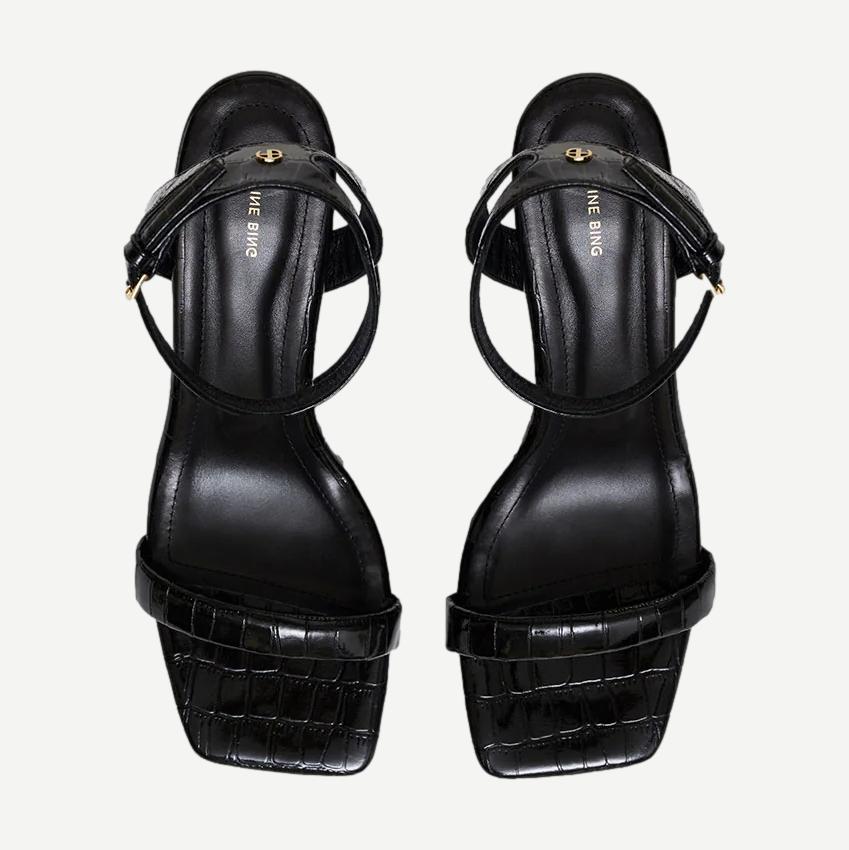 Cora Sandals - Black Embossed - Galvanic.co