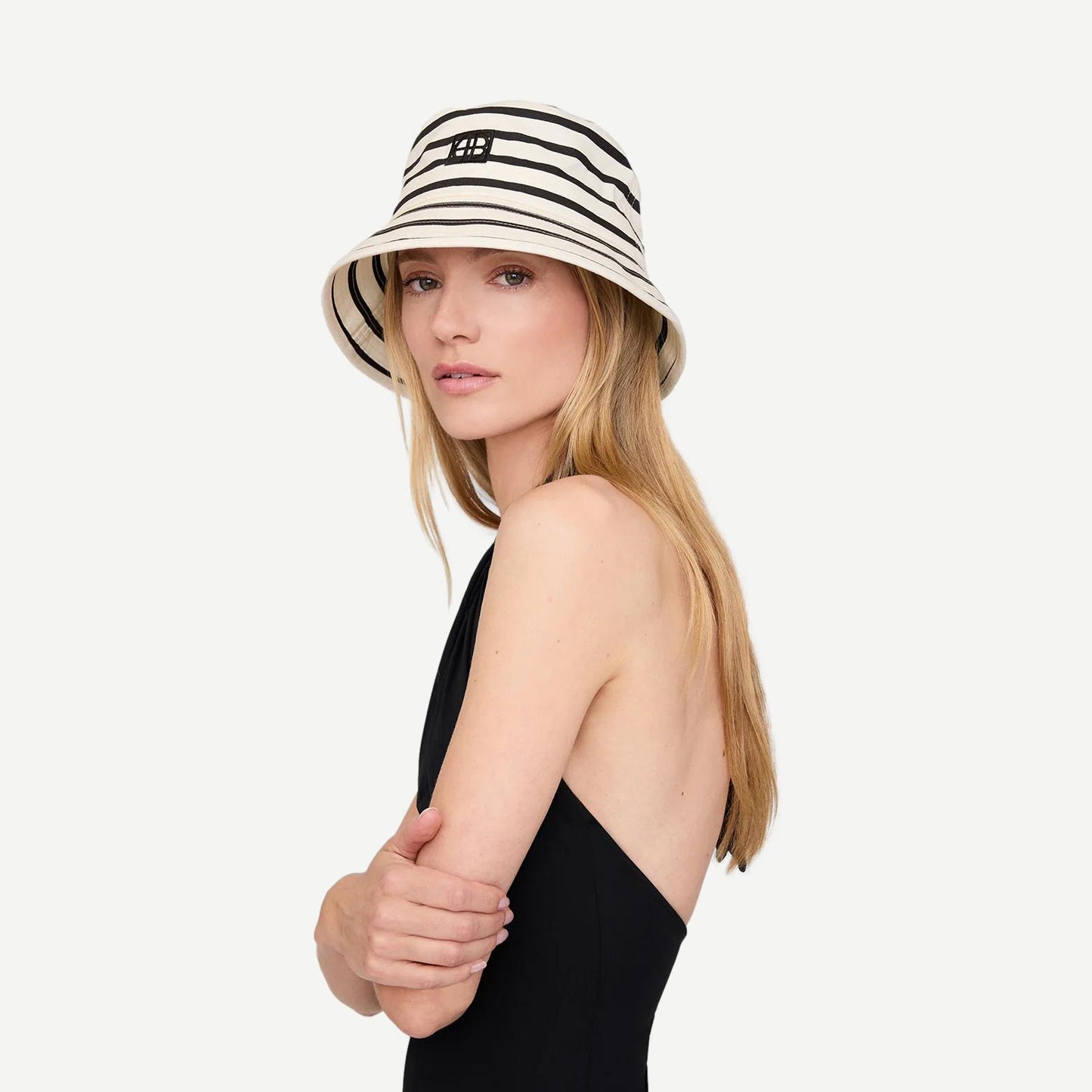 Nick's Bucket hat - Black and White Stripe