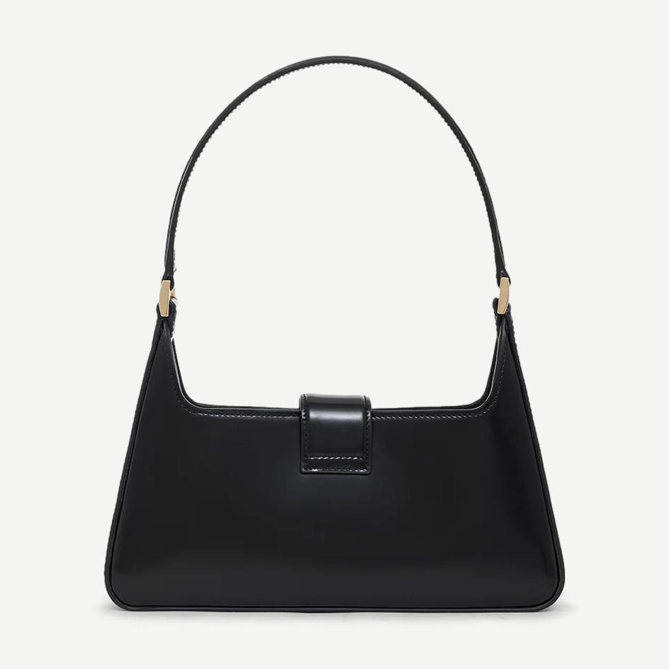 Lou Shoulder Bag - High-Shine Black - Galvanic.co