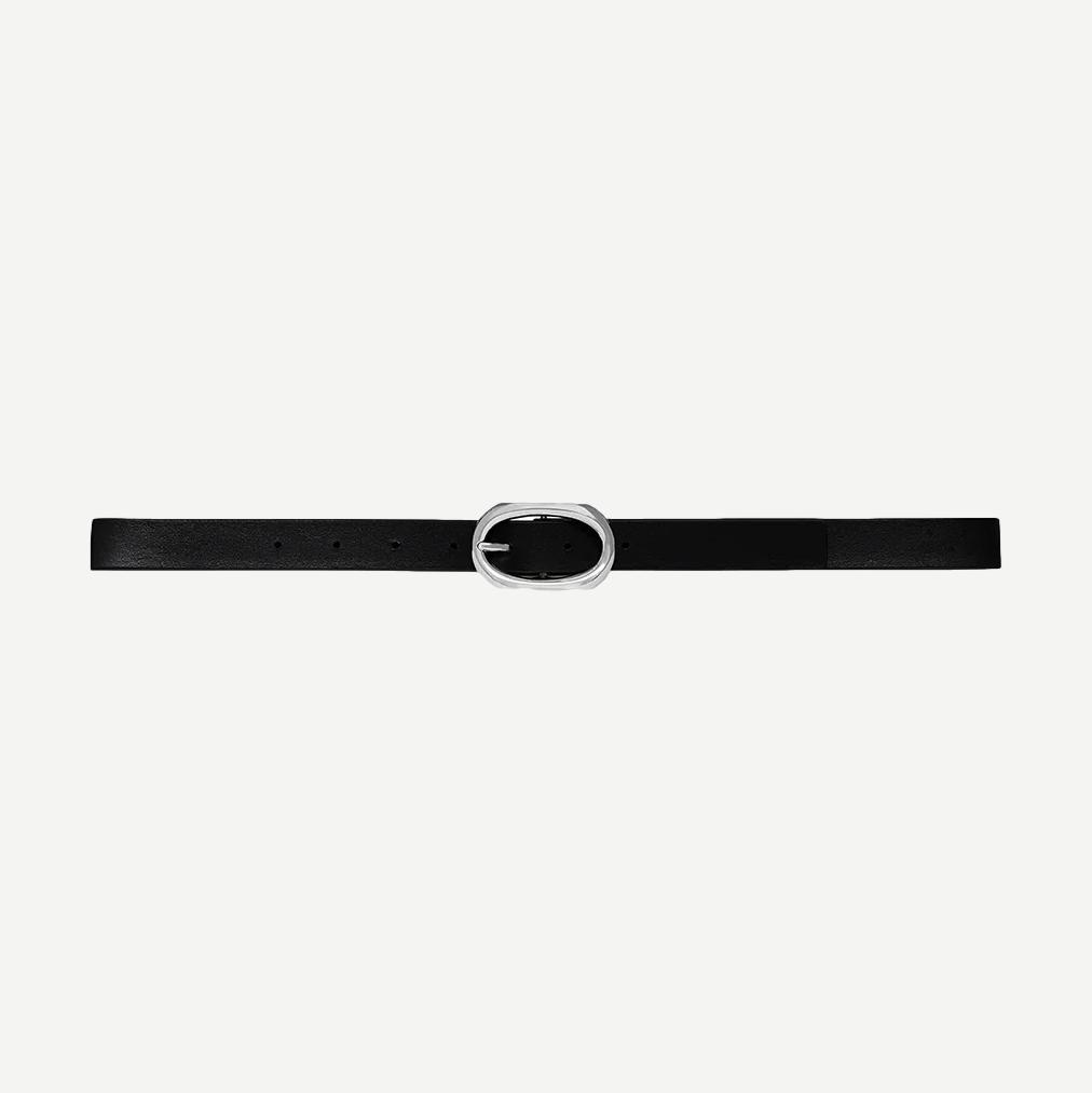 Small Signature Link Belt - Black/Silver