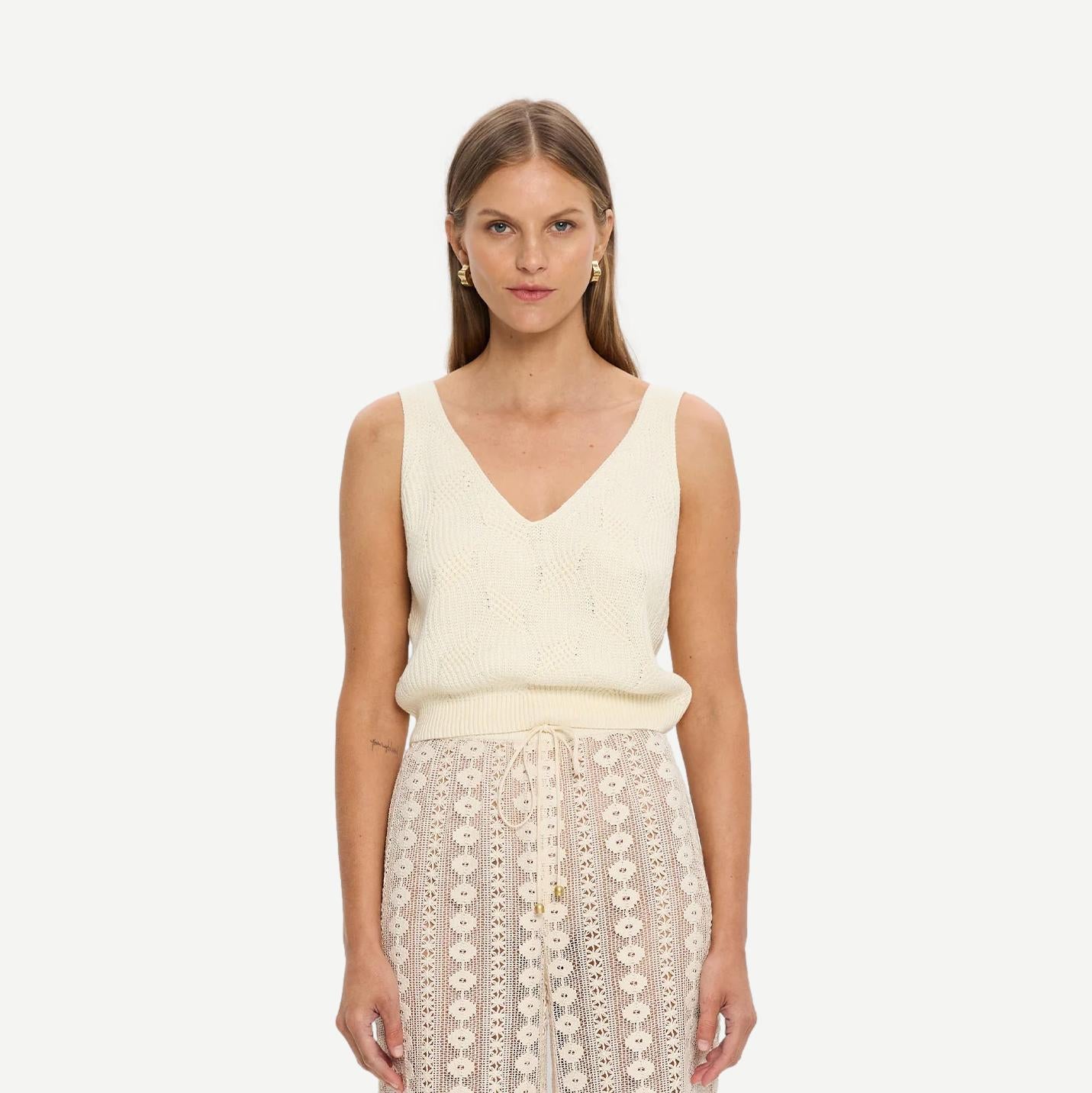 Aloe Knit Cami - Natural - Galvanic.co