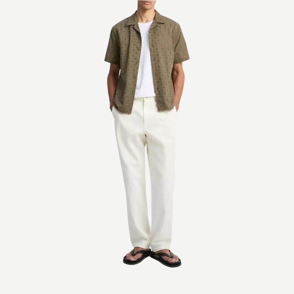 Cotton Eyelet S/S Collar Shirt - Dome - Galvanic.co
