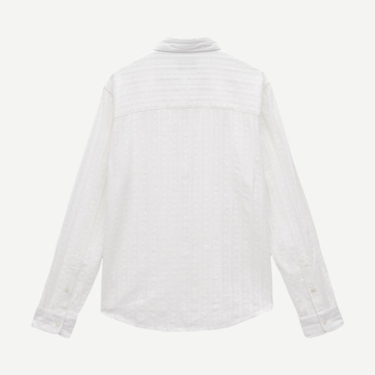 Dartford L/S Button Up - Dobby Stripe/White
