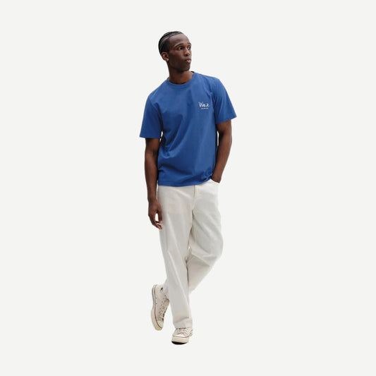 Dean SS Tee Sailing Map Print - Blue / Ecru - Galvanic.co