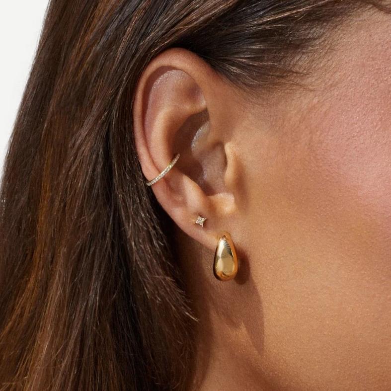 14KY Gold Dome Huggie Earring - Galvanic.co