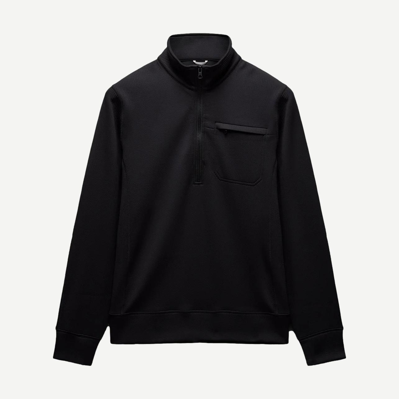 Double Knit Rally Quarter Zip - Black