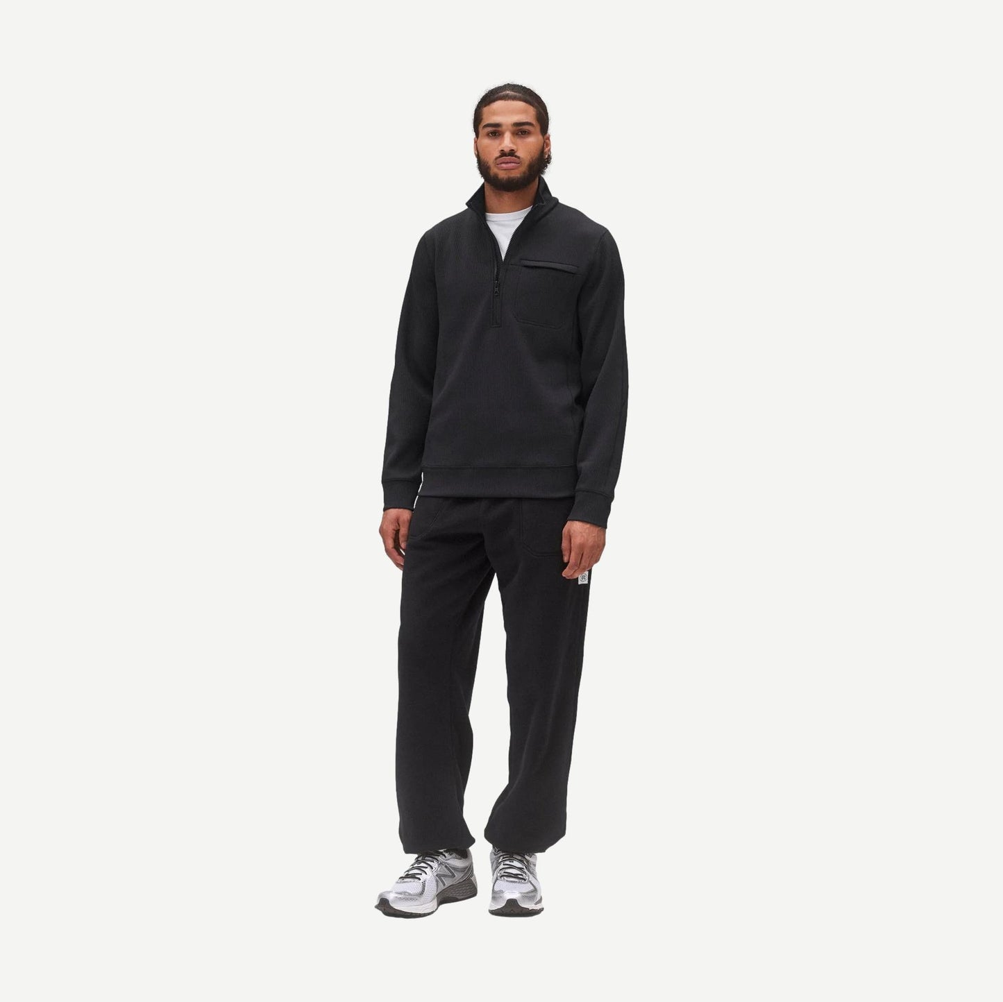 Double Knit Rally Quarter Zip - Black