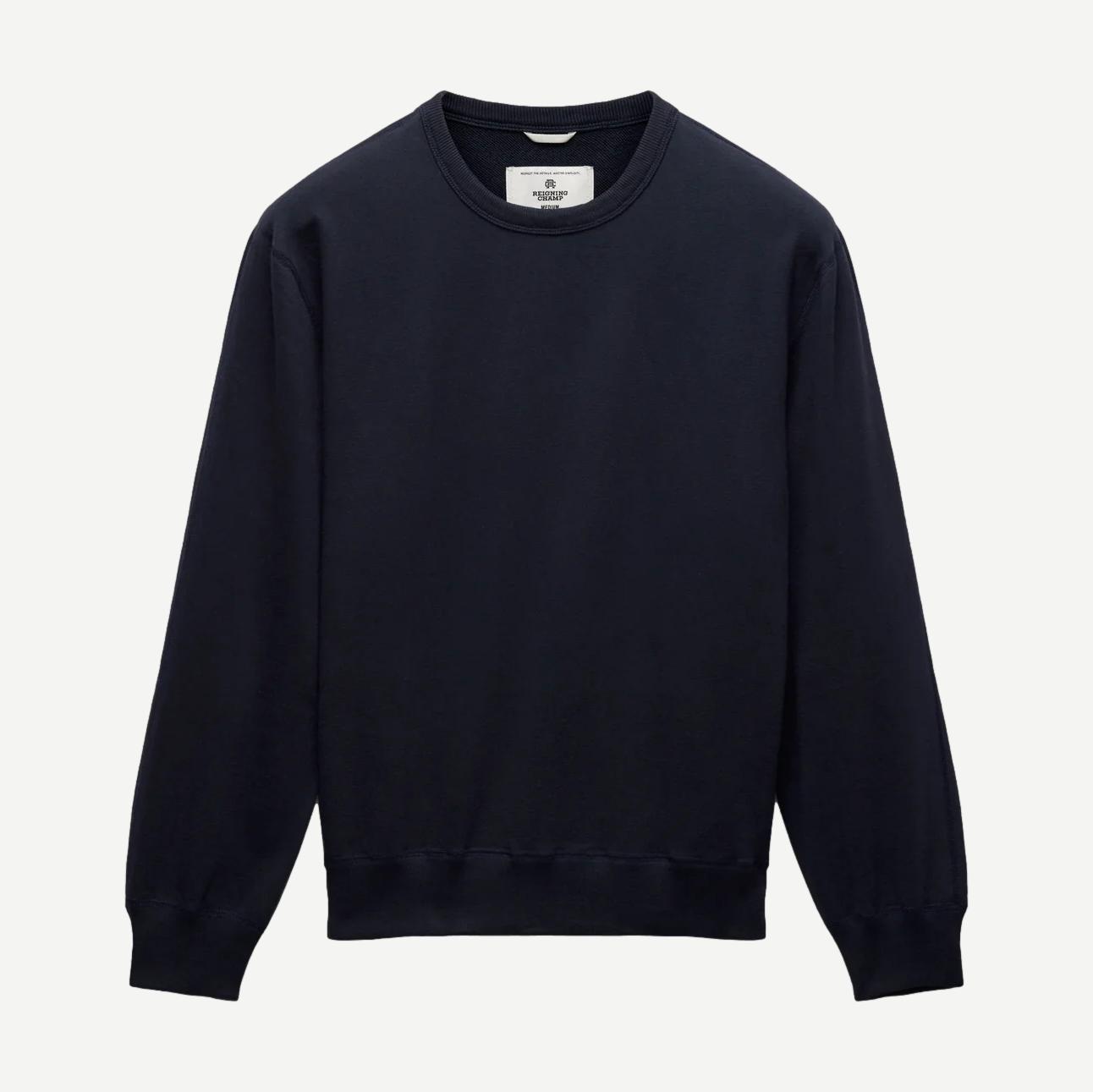 Knit Midweight Terry Standard Crewneck - Navy