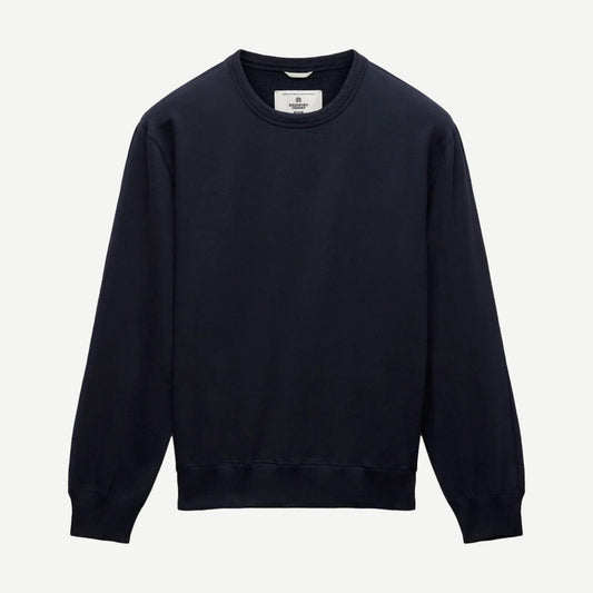 Knit Midweight Terry Standard Crewneck - Navy - Galvanic.co