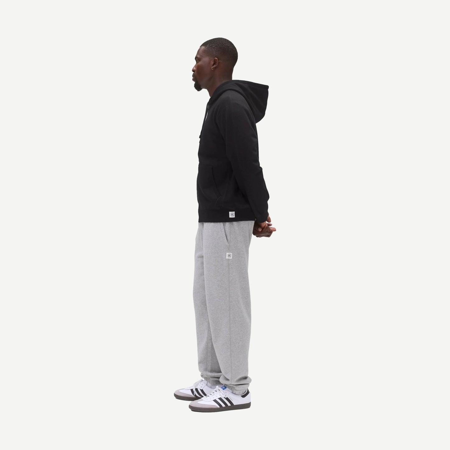 Knit Midweight Terry Standard Zip Hoodie - Black - Galvanic.co