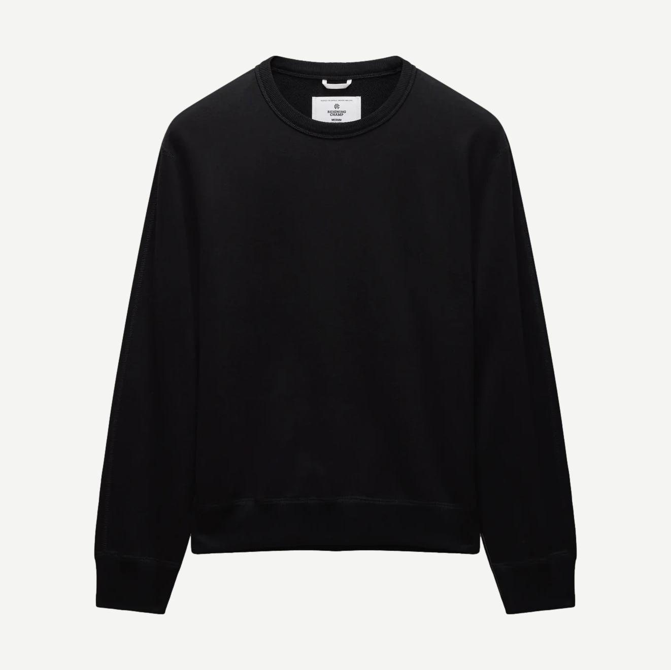 Knit Midweight Terry Standard Crewneck - Black